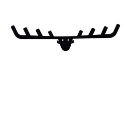 Wallity Antler Gancho de Pared de Metal Negro